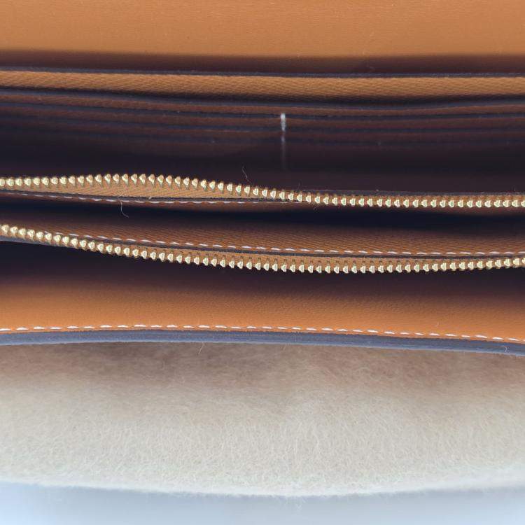 Pre Owned Hermes Constance To Go Wallet Gold Epsom Gold Hardware