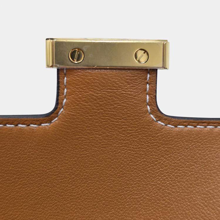 Pre Owned Hermes Constance To Go Wallet Gold Epsom Gold Hardware
