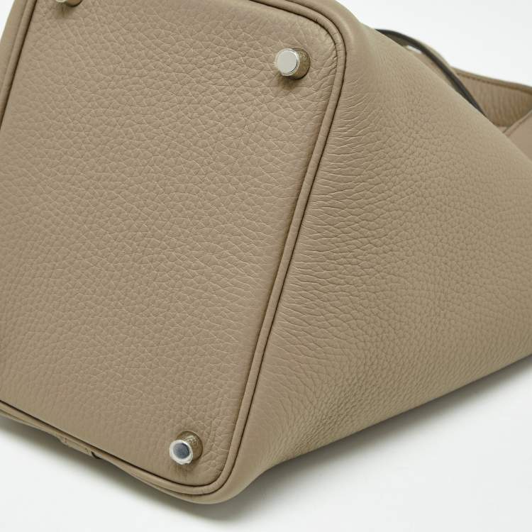 Pre Owned Hermès Beige Marfa Taurillon Clemence Leather Picotin Lock 18 Bag