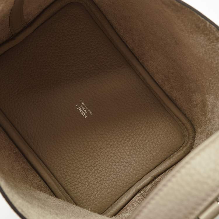 Pre Owned Hermès Beige Marfa Taurillon Clemence Leather Picotin Lock 18 Bag