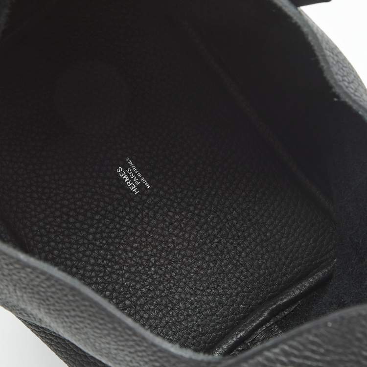 Pre Owned Hermes Noir Taurillon Clemence Leather Picotin Lock 18 Bag