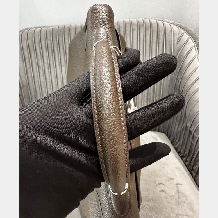 Pre Owned Hermes Kelly 35 Ebony Brown Togo Leather Tote Bag