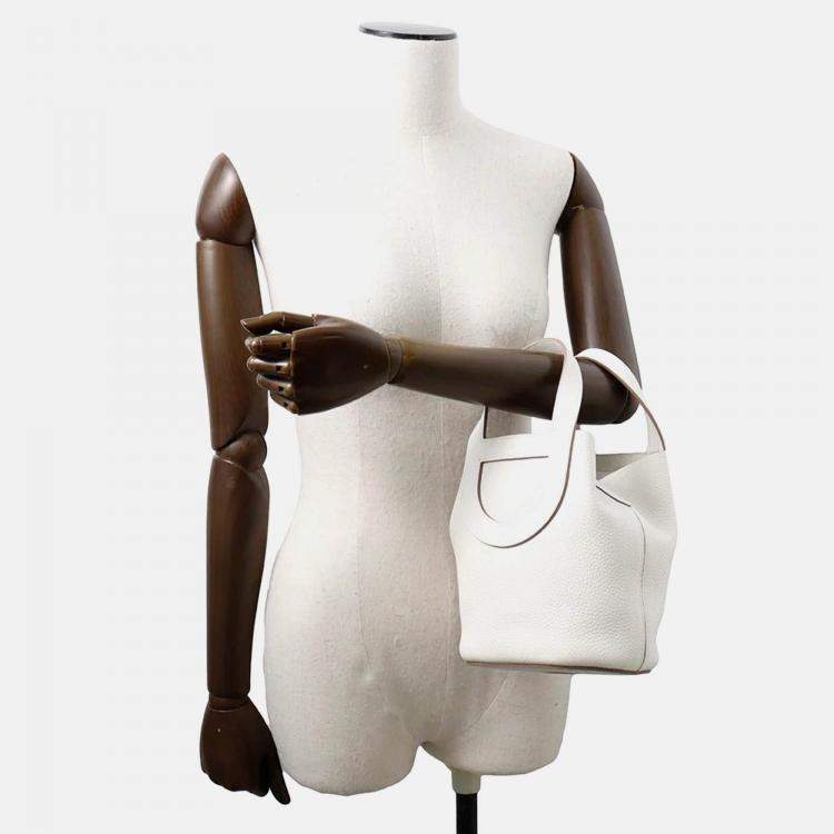 Pre Owned Hermes In-The-Loop 18 Gris Pale Taurillon Clemence Swift Leather Tote Bag