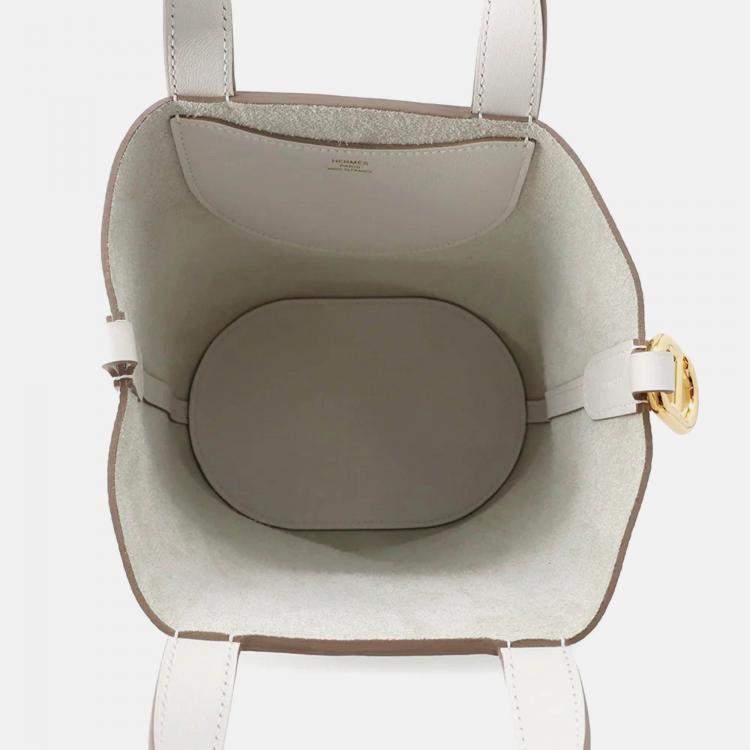 Pre Owned Hermes In-The-Loop 18 Gris Pale Taurillon Clemence Swift Leather Tote Bag