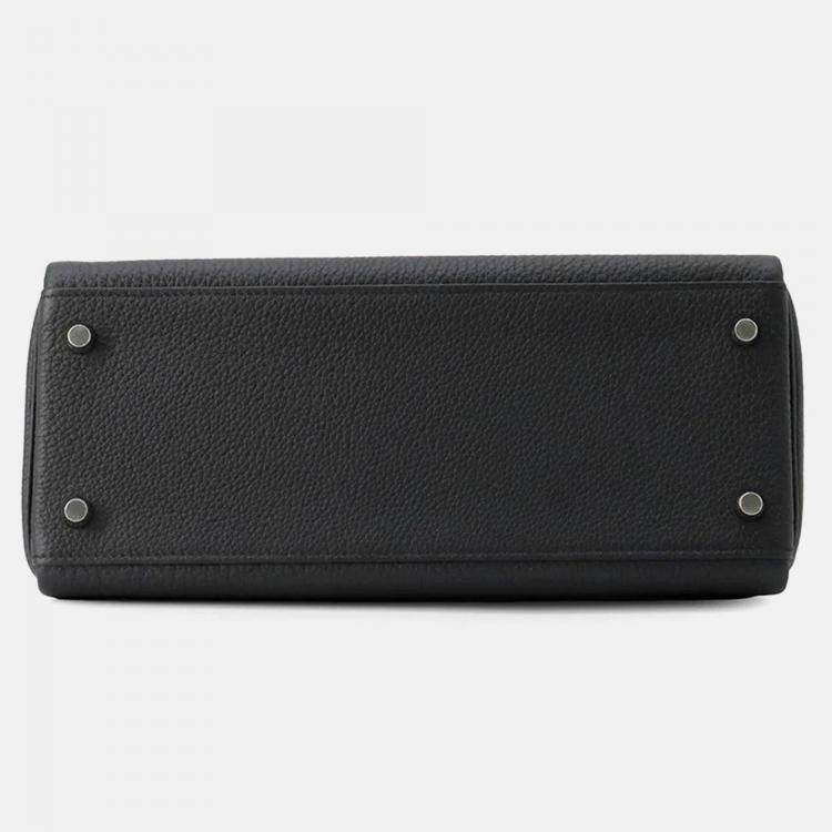 Pre Owned Hermes Kelly Retourne 28 Black Togo Leather Handbag