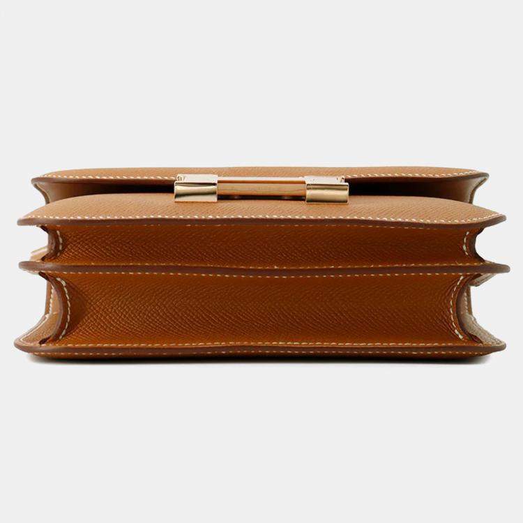 Pre Owned Hermes Constance III Miroir Mini Gold Epsom Shoulder Bag