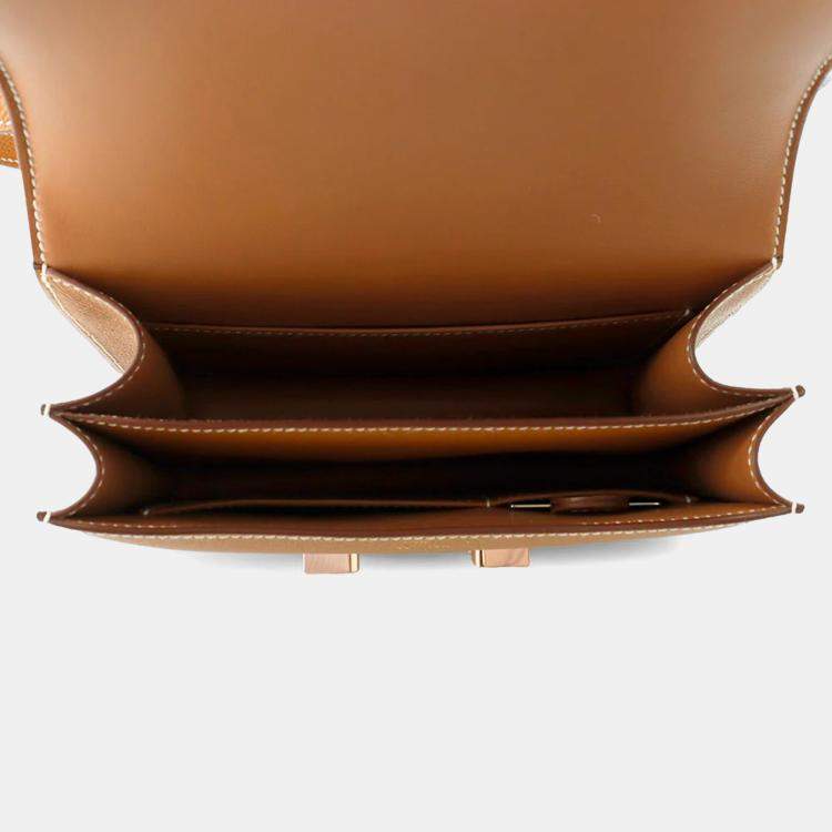 Pre Owned Hermes Constance III Miroir Mini Gold Epsom Shoulder Bag