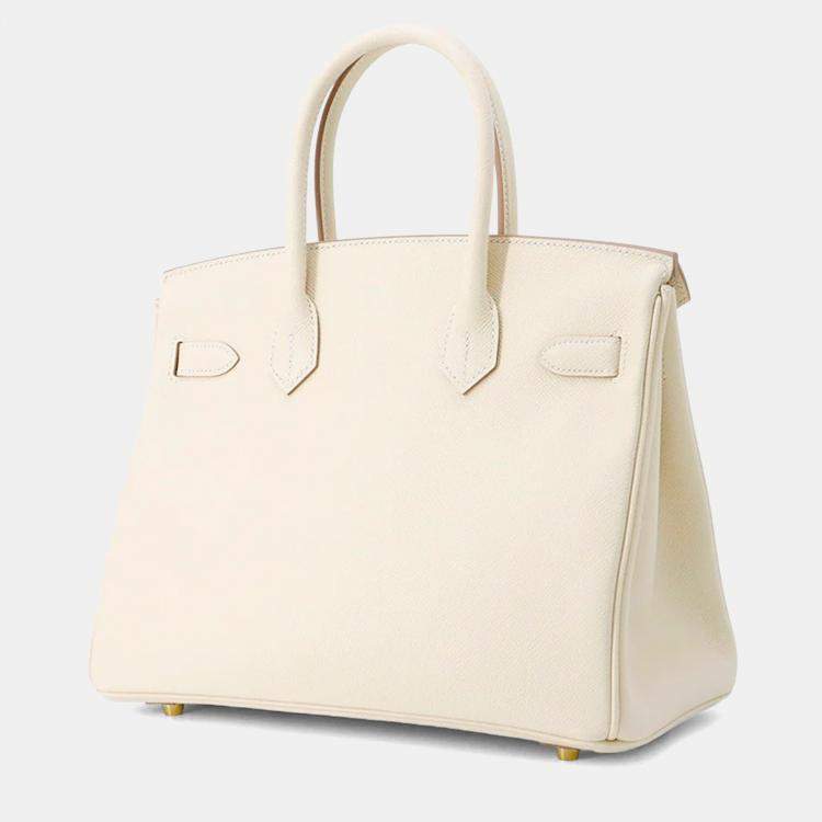 Pre Owned Hermes Birkin 30 Craie Epsom Tote Bag