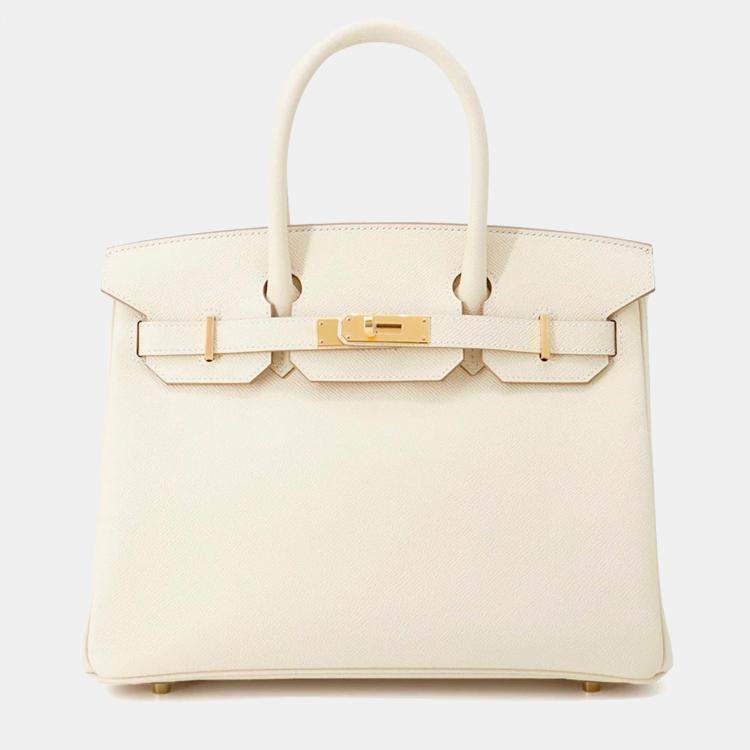 Pre Owned Hermes Birkin 30 Craie Epsom Tote Bag
