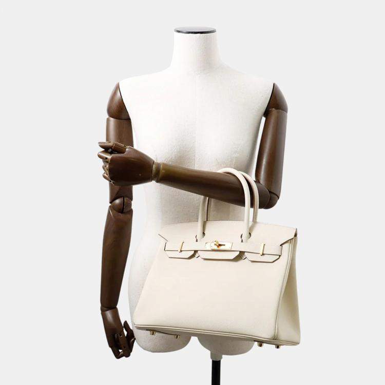 Pre Owned Hermes Birkin 30 Craie Epsom Tote Bag