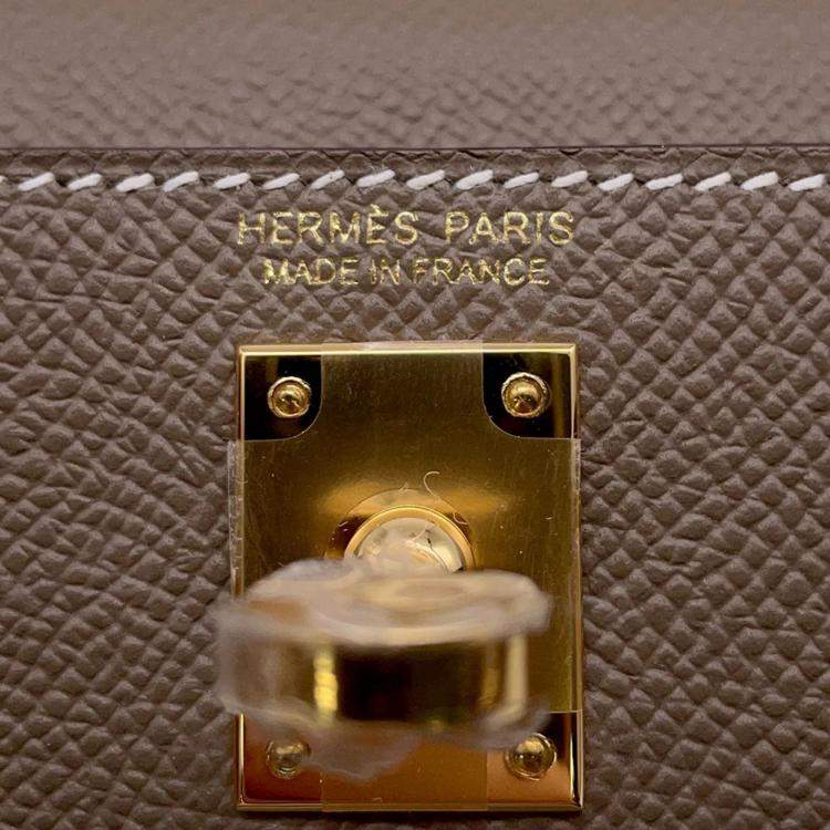 Pre Owned Hermes Mini Kelly II Etoupe Epsom Handbag