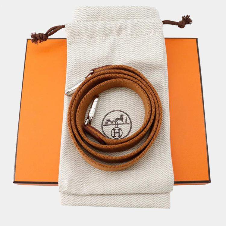 Pre Owned Hermes Evelyne Long TPM Gold Taurillon Clemence Crossbody Bag