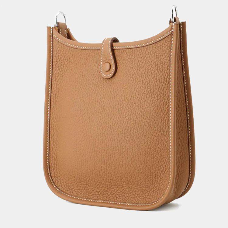 Pre Owned Hermes Evelyne Long TPM Gold Taurillon Clemence Crossbody Bag