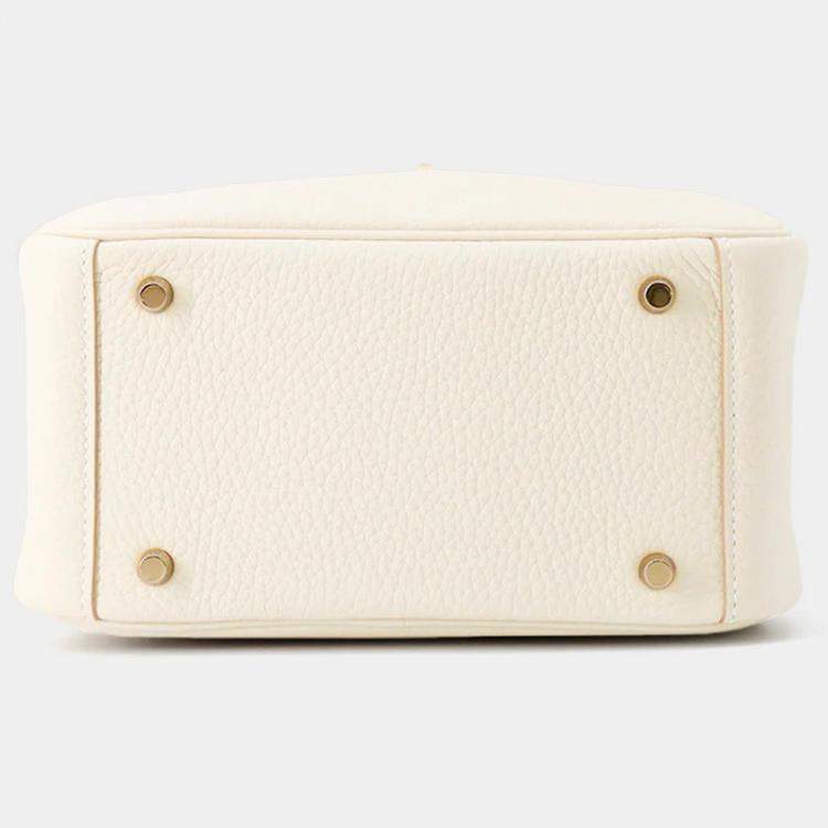 Pre Owned Hermes Lindy Mini Craie Taurillon Clemence Shoulder Bag