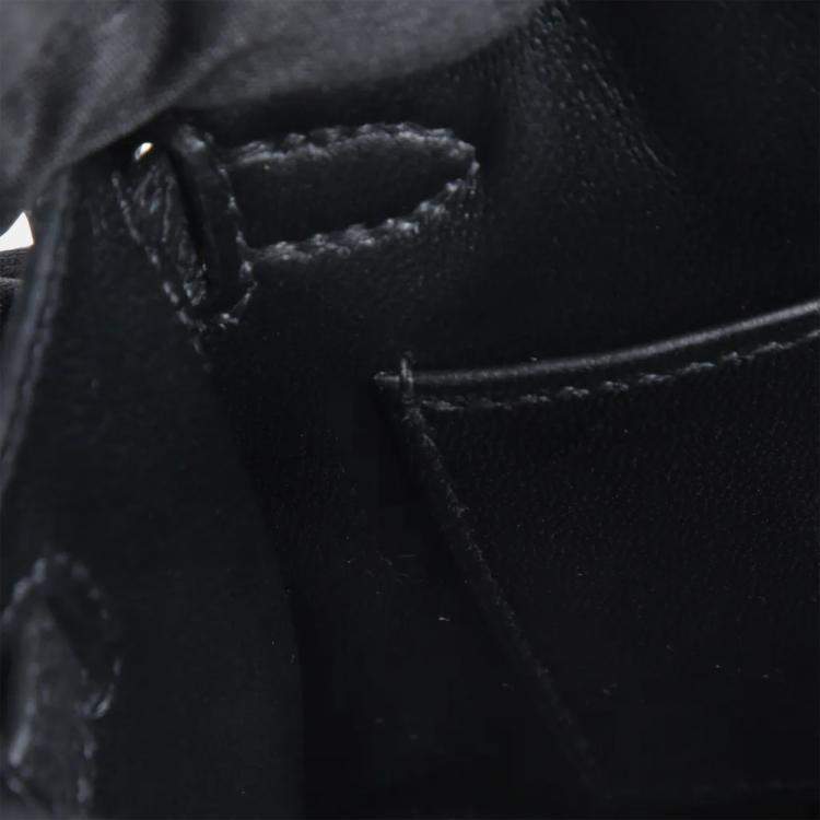 Pre Owned Hermes Mini Kelly II Black Epsom Gold Hardware Bag