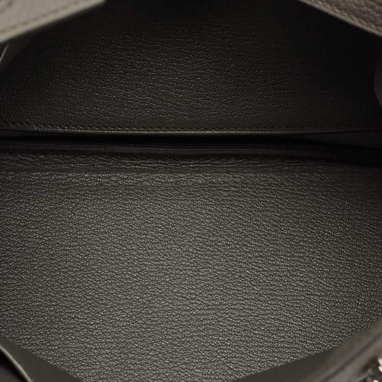 Pre Owned Hermès Etain Togo Leather Palladium Finish Birkin Sellier 25 Bag