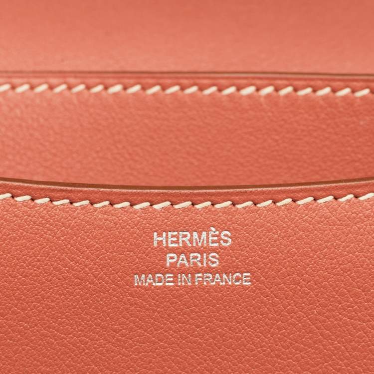 Pre Owned Hermes Sanguine Swift Leather Palladium Finish Constance 18 Mini Bag