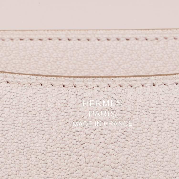 Pre Owned Hermès Mauve Pale Chevre Leather Palladium Finish Constance 18 Mini Bag