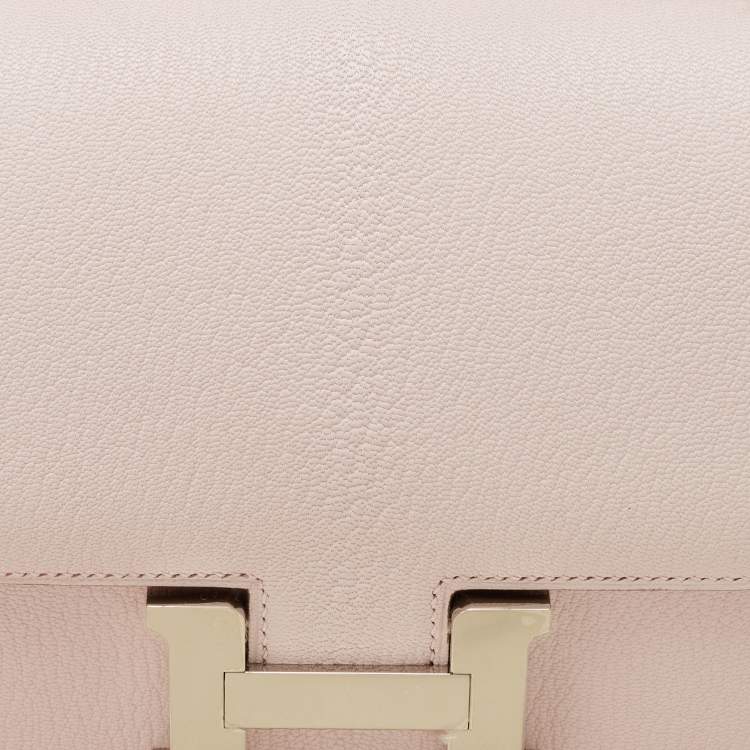 Pre Owned Hermès Mauve Pale Chevre Leather Palladium Finish Constance 18 Mini Bag