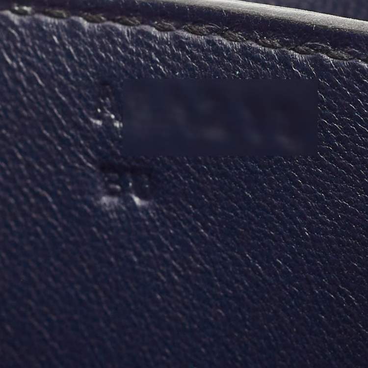 Pre Owned Hermès Bleu Indigo Epsom Leather Rose Gold Finish Constance III 24 Bag