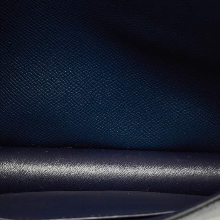 Pre Owned Hermès Bleu Indigo Epsom Leather Rose Gold Finish Constance III 24 Bag