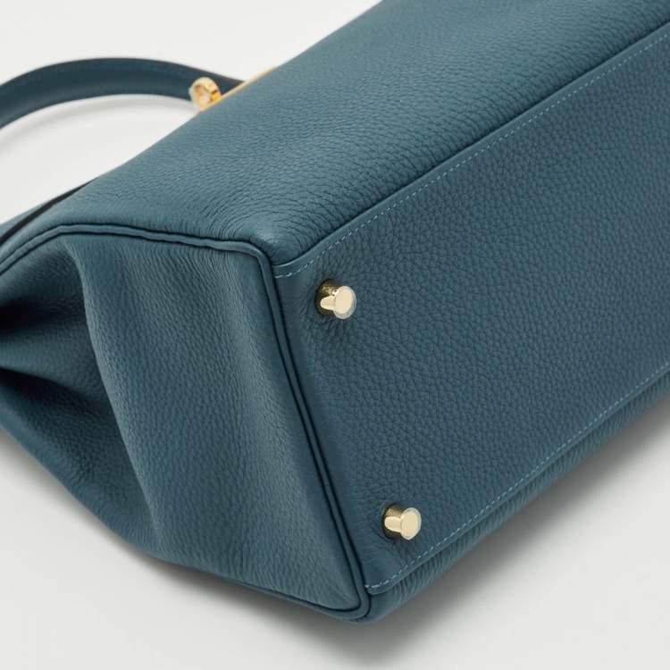 Pre Owned Hermès Colvert Togo Leather Gold Finish Kelly Retourne 35 Bag