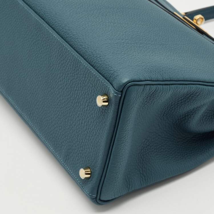 Pre Owned Hermès Colvert Togo Leather Gold Finish Kelly Retourne 35 Bag