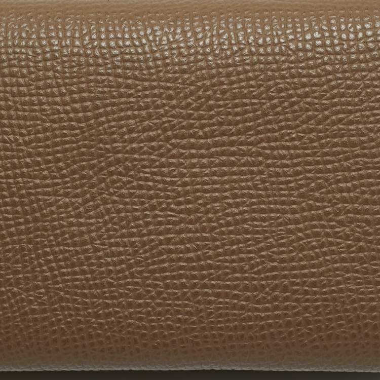 Pre Owned Hermès Etoupe Epsom Leather Calvi Card Holder