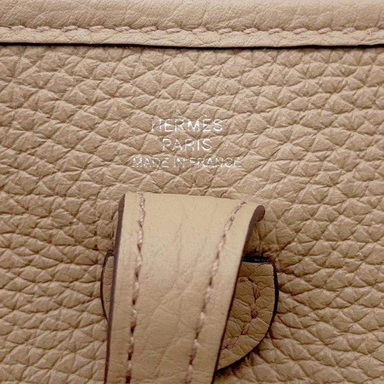 Pre Owned Hermes Evelyne TPM 16 Beige Marfa Taurillon Clemence Leather Shoulder Bag