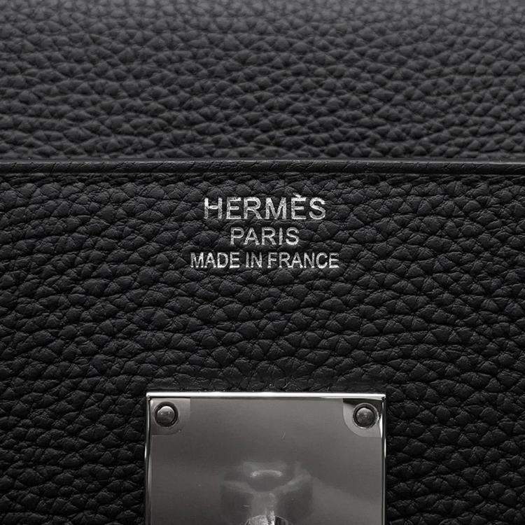 Pre Owned Hermes Maxi Kelly 42 Black Togo Leather Tote Bag