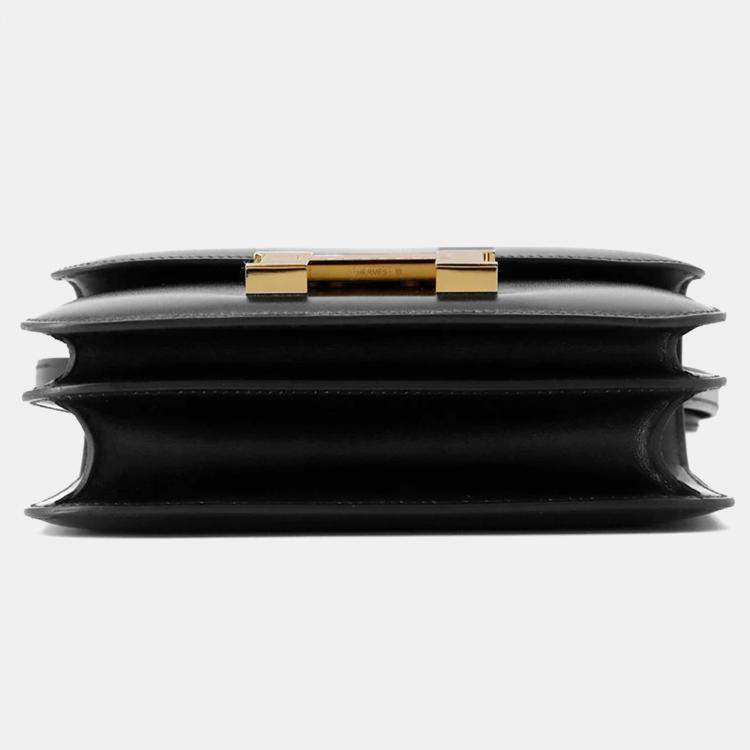 Pre Owned Hermes Constance Mini Black Box Calf Leather Shoulder Bag