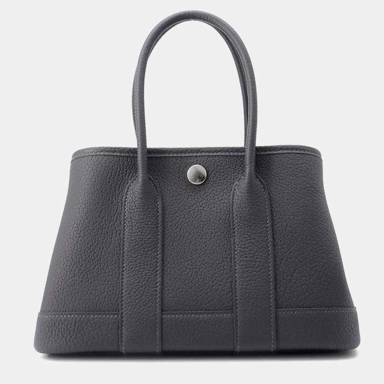 Pre Owned Hermes Neo Garden 23 Ardoise Negonda Leather Tote Bag