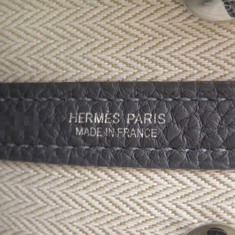 Pre Owned Hermes Neo Garden 23 Ardoise Negonda Leather Tote Bag
