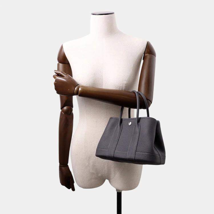 Pre Owned Hermes Neo Garden 23 Ardoise Negonda Leather Tote Bag