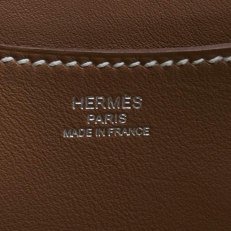Pre Owned Hermès Ecru/Gold Toile H and Swift Leather In The Loop 23 Bag