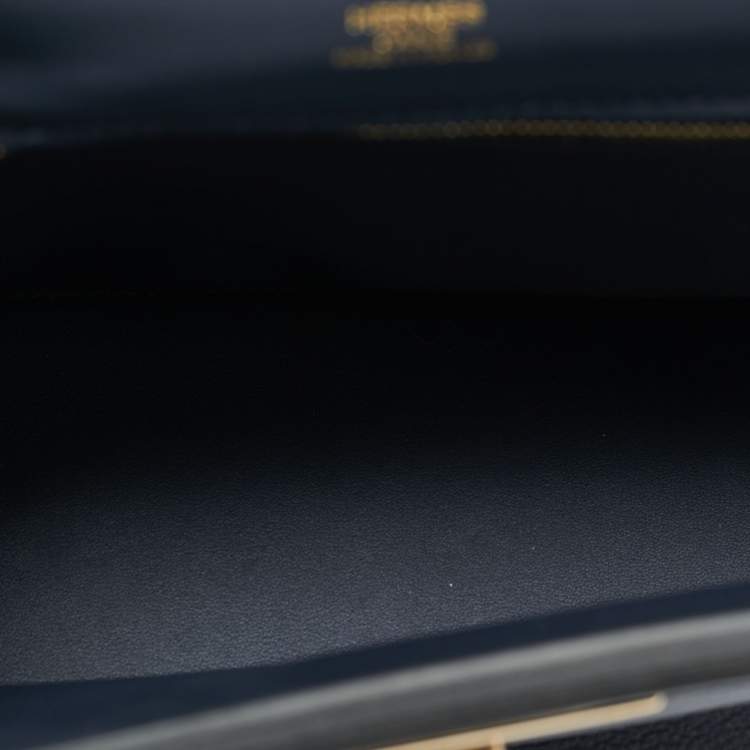 Pre Owned Hermès Bleu Nuit/Caban Evercolor and Swift Leather Permabrass Finish 24/24 21 Bag