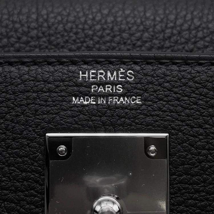 Pre Owned Hermes Kelly 28 Black Togo Leather Shoulder Bag