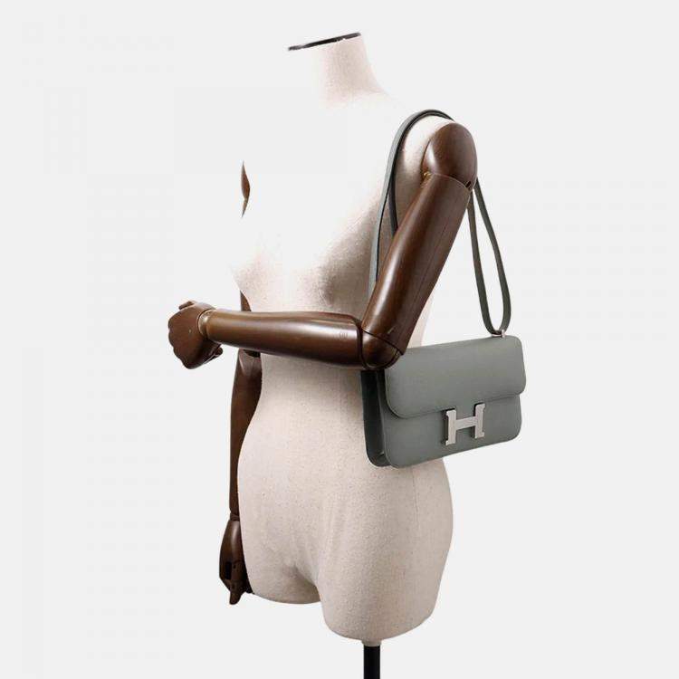Pre Owned Hermes Constance Elan Vert Amande Epsom Leather Shoulder Bag