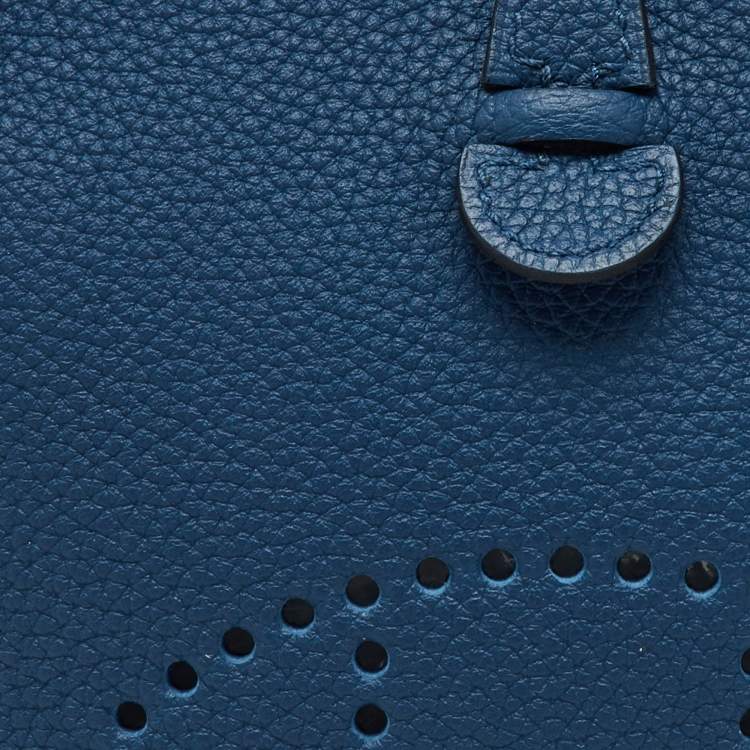 Pre Owned Hermes Deep Blue Taurillon Clemence Leather Evelyne Amazone TPM Bag