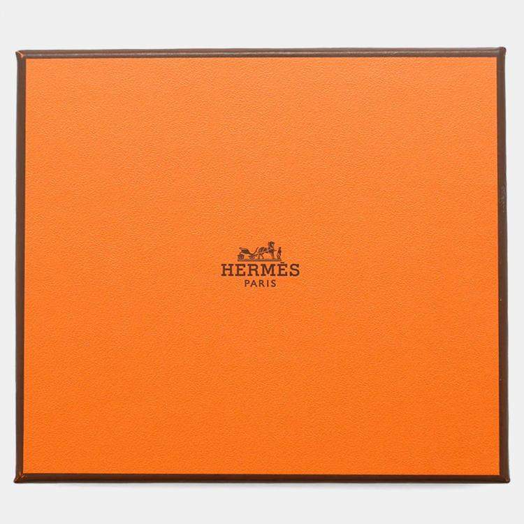 Pre Owned Hermes Azap Compact Silk In Etoupe Epsom Wallet