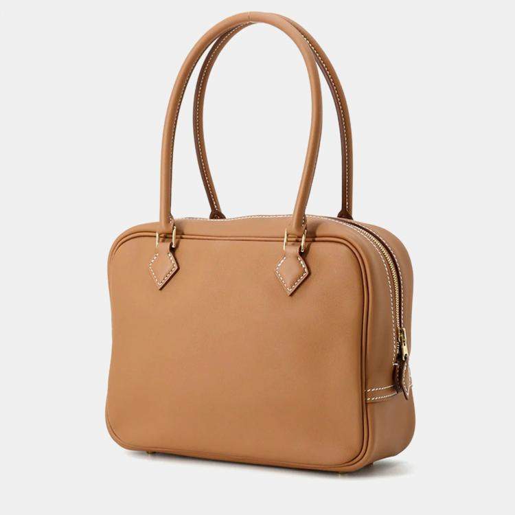 Pre Owned Hermes Plume Mini Gold Swift Leather Shoulder Bag