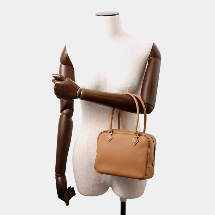 Pre Owned Hermes Plume Mini Gold Swift Leather Shoulder Bag