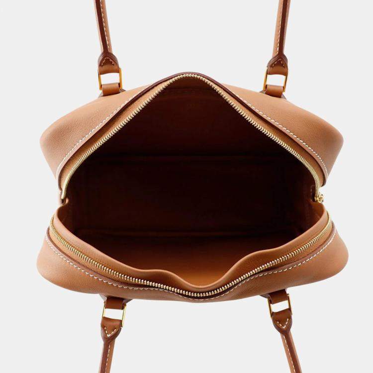 Pre Owned Hermes Plume Mini Gold Swift Leather Shoulder Bag