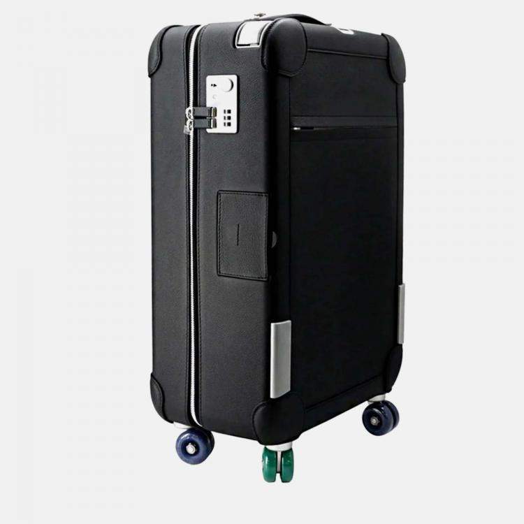 Pre Owned Hermes Rolling Mobility Suitcase Black Taurillon Clemence Leather Travel Bag