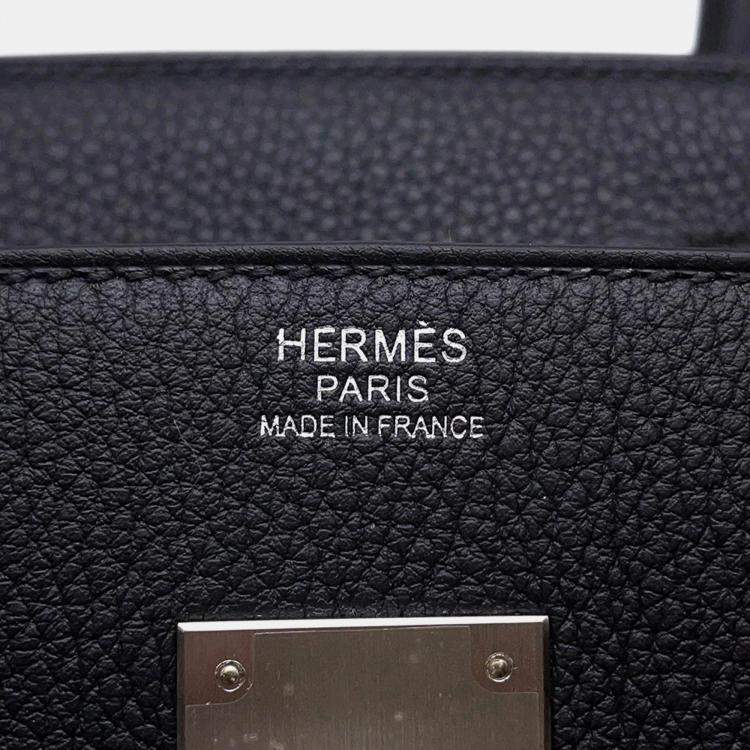 Pre Owned Hermes Birkin 30 Black Togo Leather Tote Bag