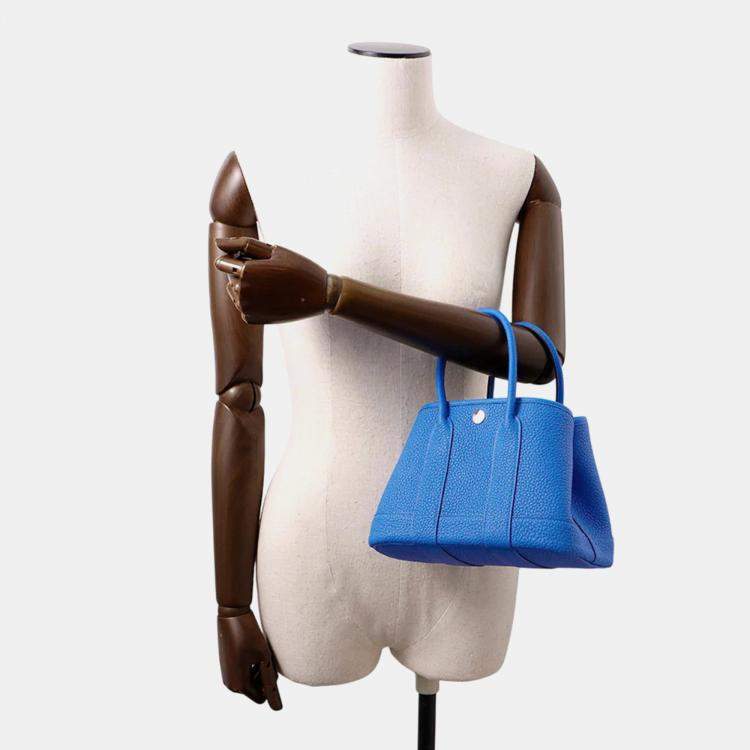 Pre Owned Hermes Neo Garden 23 Blue Hydra Negonda Leather Shoulder Bag