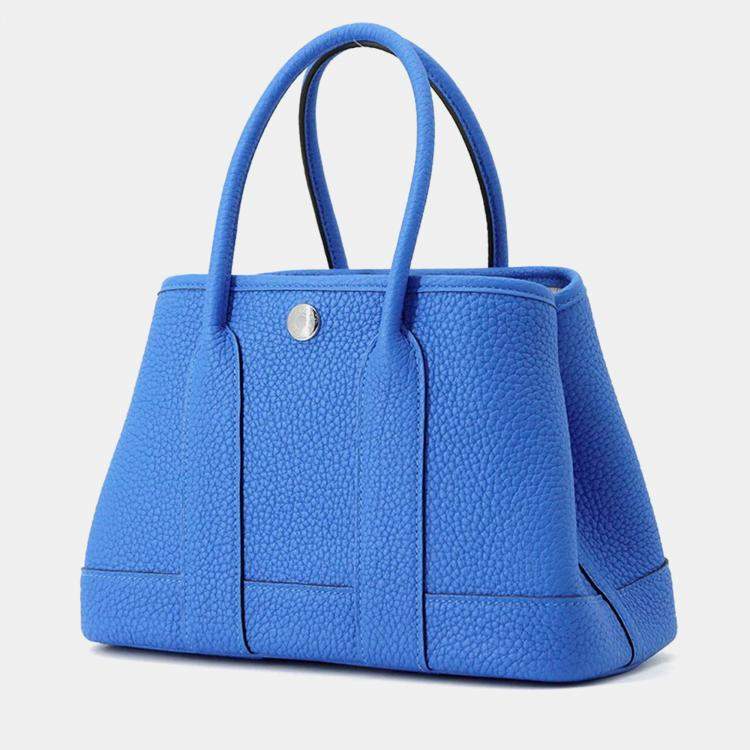 Pre Owned Hermes Neo Garden 23 Blue Hydra Negonda Leather Shoulder Bag
