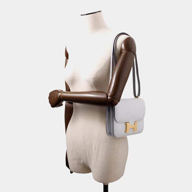 Pre Owned Hermes Constance Mini Bleu Glacier Epsom Leather Shoulder Bag