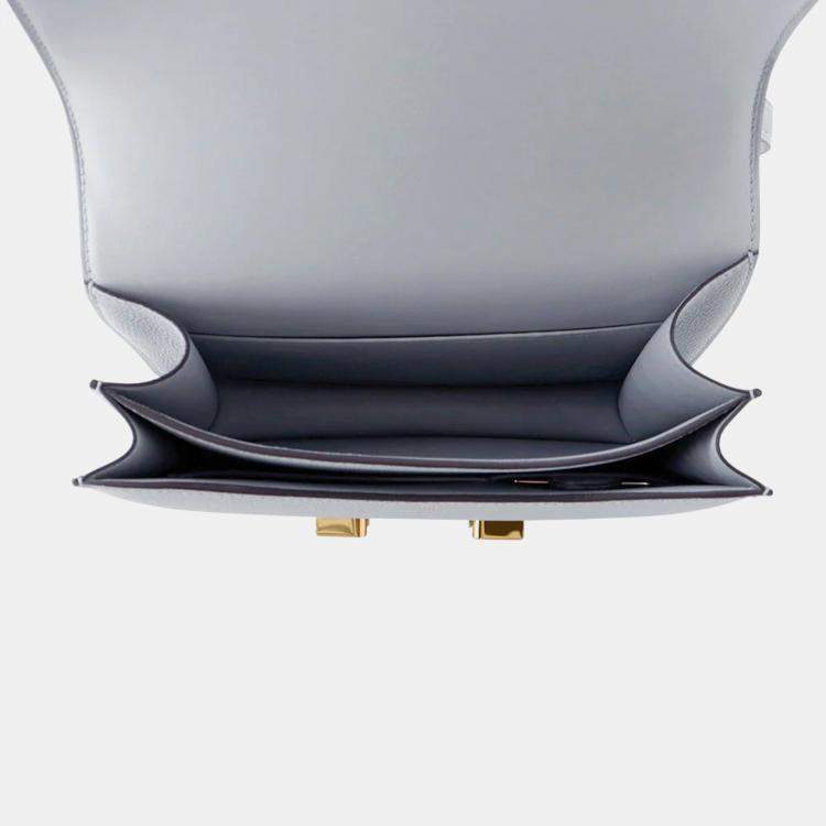 Pre Owned Hermes Constance Mini Bleu Glacier Epsom Leather Shoulder Bag