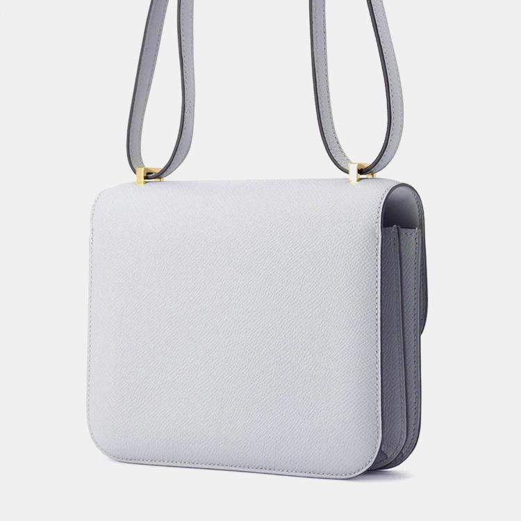 Pre Owned Hermes Constance Mini Bleu Glacier Epsom Leather Shoulder Bag